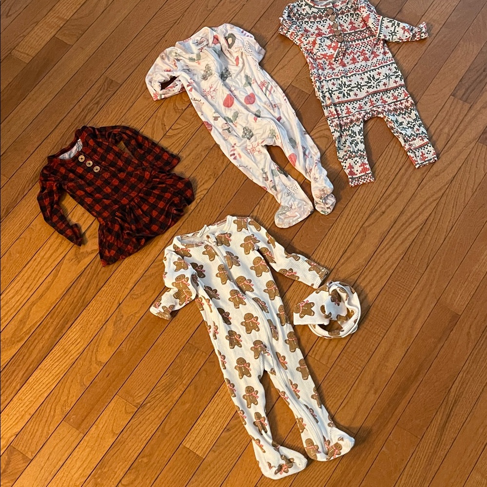 Posh Peanut Caden Lane Spearmint Love 6-12 Months Holiday Christmas Bundle
